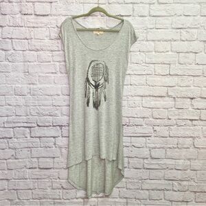 Altar’d State Dress Size S Boho Sleeveless Hi-Low Dream Catcher Stretch Gray